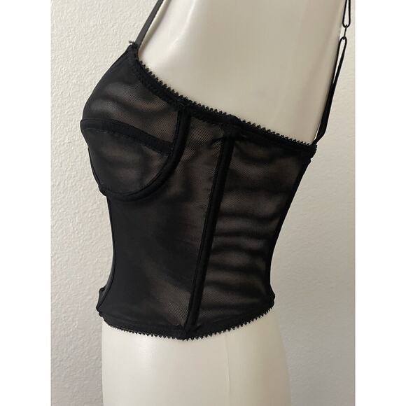 Mono B Corset Lingerie Top Sheer Stretch - Picture 5 of 9